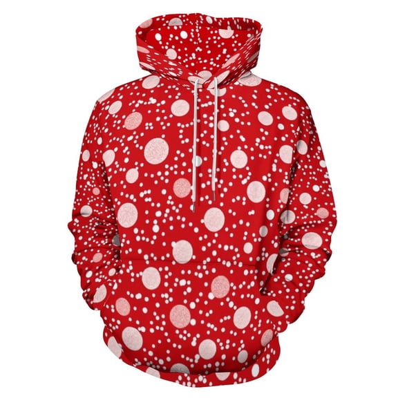 Red White Polka Dots(3) 3D Print Hoodie Men Women Autumn Thin Pullover Sweatshirt Vintage Streetwear Tops