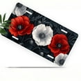 thumbnail image 1 of Red and White Poppy Pattern Front License Plate, Metal License Plate, Funny Standard Plates Personalized Novelty Decorative For Men/Women/Boys/Girls Car 6×12 Inch, 1 of 6