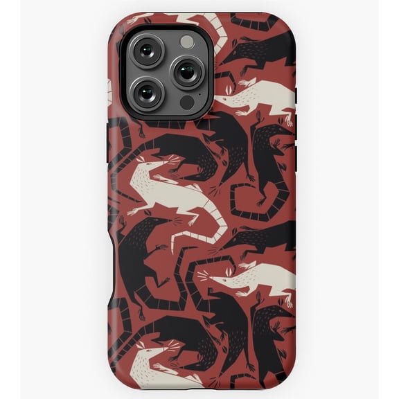 Red White Rat Swarm Pattern GA654 Phone Case for iPhone 11 to 17 Pro Max