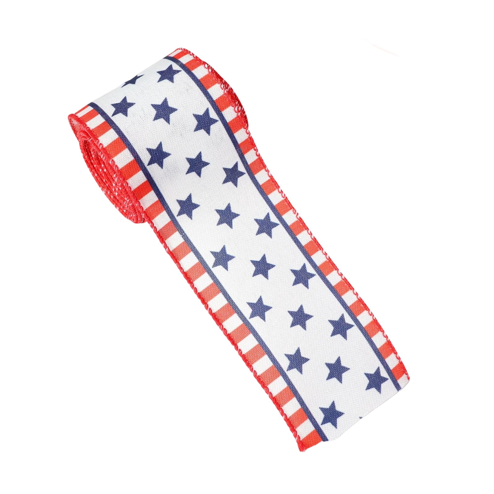 Red and White Ribbon, 2.5 In, 78 In, Ribbon Red, Patriotic Stars, Party ...