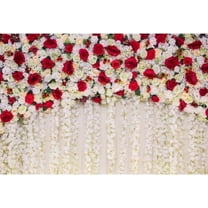 Red White Rose Floral Theme Photography Backdrop Flowers Wall Wedding Bridal Shower Photo Background Newborn Baby Girl Birthday Party Portrait Cake Table Decor Photo Booth Studio Props