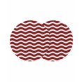 thumbnail image 1 of Red White Round 15 Inch Placemats Set of 2, Modern Abstract Waves Water Ripple Striped HeatResistant Non Slip Place Mats for Dining Table, Wipeable Braided Kitchen Table Mats for Housewarming, 1 of 9