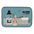 thumbnail image 1 of Red White Shih Tzu Kitchen Scene Dish Drying Mat, 1 of 7