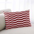 thumbnail image 1 of Red White Small Pillow Covers, Modern Abstract Waves Water Ripple Striped Soft Breathable Throw Pillow Cases with Invisible Zipper, Decorative Pillowcase Pillows Protectors for Sofa Bed Chair 12"x20", 1 of 9