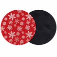 thumbnail image 1 of Red White Snowflake Christmas Coasters Set of 2, Absorbent Coasters for Drinks, Winter Xmas Snowflakes Coaster for Desk Coffee Table Protection, Home Decor House Warming Gifts 4", 1 of 8