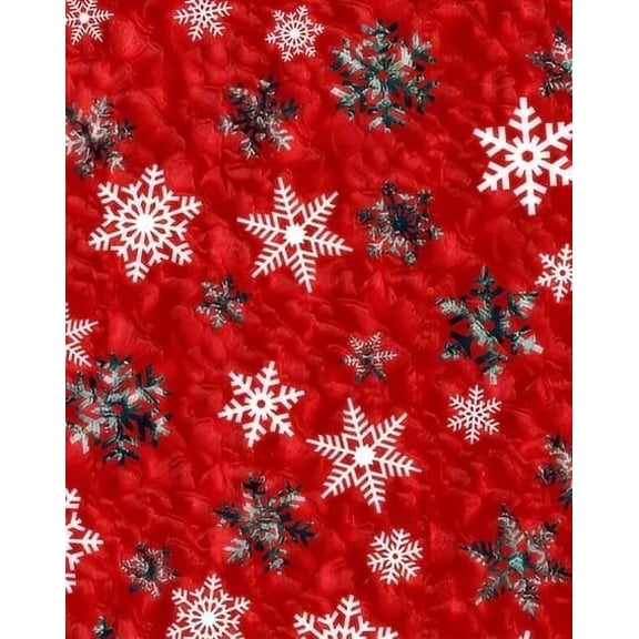 TNCT Red & White Snowflake Winter Christmas pattern Edible Image Chocolate Transfer Sheet, Multicolor