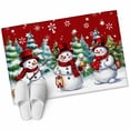 thumbnail image 1 of Red White Snowman Christmas Bathroom Mat 2x3 FT,Non Slip Small Kitchen Mat,Xmas Tree Snowflake Winter Washable Soft Backed Front Door Throw Rug Non-Shedding Indoor Outdoor Doormat for Entryway Sink, 1 of 9