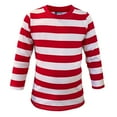 thumbnail image 1 of Red White Stripe Kids Long Sleeve Crew Neck Shirt, 4T, 1 piece, 1 of 7