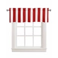 thumbnail image 1 of Red White Stripe Linen Curtain Valance for Bedroom/Bathroom/Kitchen/Living/Dining Room Window,Modern Geometric Minimalist Vertical Striped Pocket Topper Drapes Decorative Cafe Drapery Panel 60"x18", 1 of 6