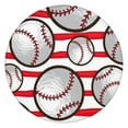 thumbnail image 1 of Red and White Striped Baseballs Pattern Round Fitted Tablecloth with Elastic Edge,Dining Table Cover Waterproof,Outdoor Round Tablecloth for Camping,Dining,Indoor and Outdoor, 1 of 7