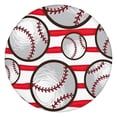 thumbnail image 1 of Red and White Striped Baseballs Pattern Round Fitted Tablecloth with Elastic Edge,Dining Table Cover Waterproof,Outdoor Round Tablecloth for Camping,Dining,Indoor and Outdoor, 1 of 7