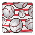 thumbnail image 1 of Red and White Striped Baseballs Pattern Square Fitted Tablecloth with Elastic Edge,Square Table Cover,Washable Elastic Table Cover for Home Kitchen Party Decor 36"x36", 1 of 6