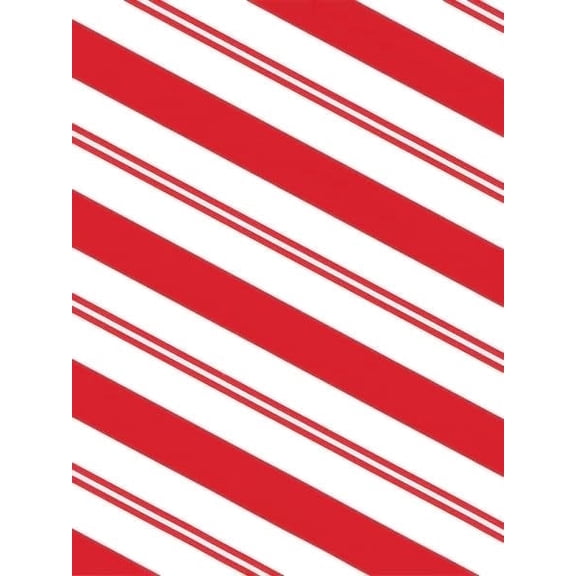 TNCT Red & White Striped Christmas Candy Cane Pattern Edible Image Chocolate Transfer Sheet, Multicolor