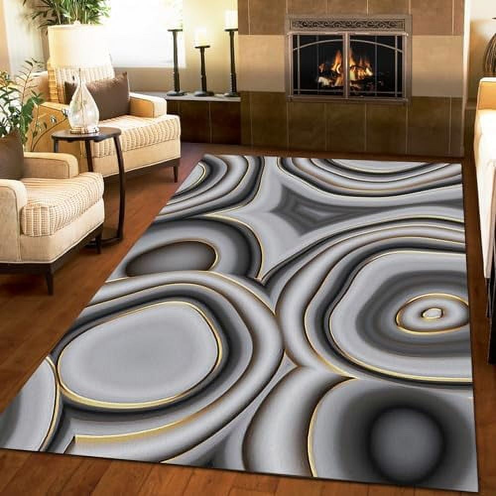 Red and White Striped Minimalist Christmas Area Rug Festive Christmas