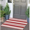 thumbnail image 1 of Red and White Striped Outdoor Rug 24'' x 35'' Door Mat Outdoor Machine Washable Welcome Mats Cotton Hand-Woven Entryway Rug for Front Porch/Entryway/Laundry/Bathroom/Bedroom, 1 of 7