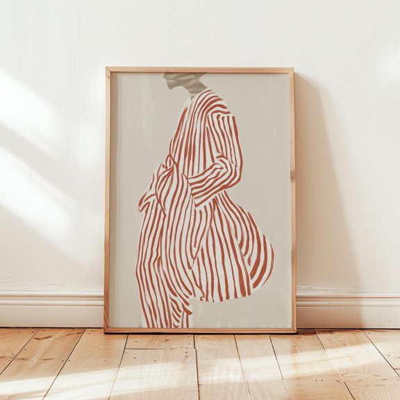 Red White Striped Suit Fashion Wall Art Decor Unframed Paper Print