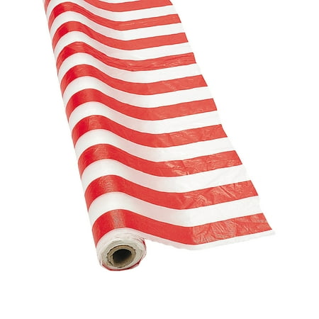 Red/White Striped Tablecloth Roll - 1 Piece