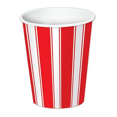 Red & White Stripes Beverage Cups, Pack Of 12