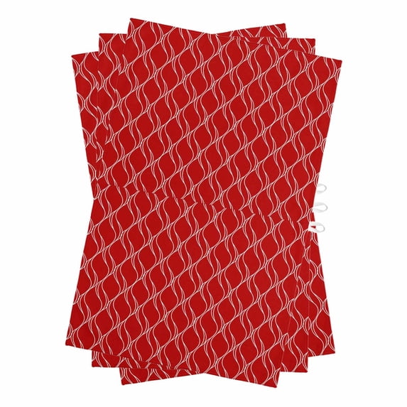 Red White Stripes Kitchen Towels Set of 3, Water Absorbent Dish Towel, Simple Geometric Modern Monochrome Decorative Hand Towels - Quick Drying Cloth for Cooking Baking, 18x28 Inch