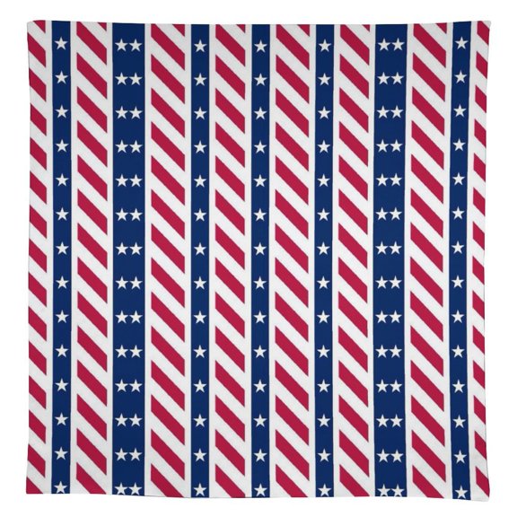 Red White Stripes With Navy Blue Stars Pattern Tablecloth, Premium Flax Linen Table Cover for Kitchen & Dining Room, Durable Indoor Outdoor Table Protector for Parties, Holidays & Everyday Use