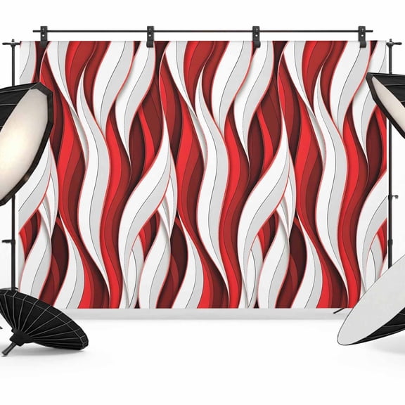 Red White Stripes Photography Backdrop 7x5FT, Abstract Geometric Aesthetic Striped Photo Backdrops, Background for Photography Studio Photo Studio Background, Back Drop for Photoshoot
