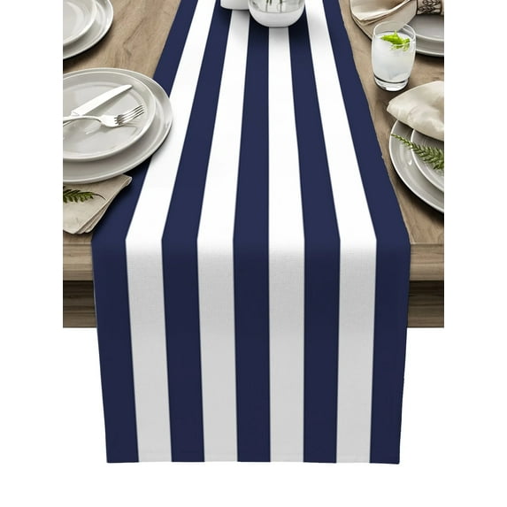 Red White Stripes Table Runner Home Wedding Decor Table Flag Mat Table Centerpieces Decoration Party Dining Long Tablecloth