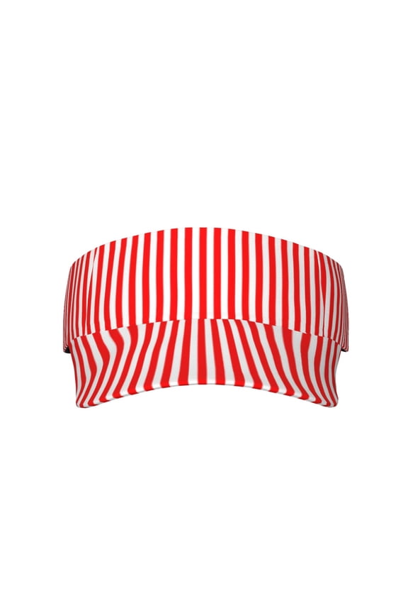 Red White Vertical Stripe Pattern Visor Hats Adjustable Beach Sun Visors Sports Outdoor Visor For Women Men