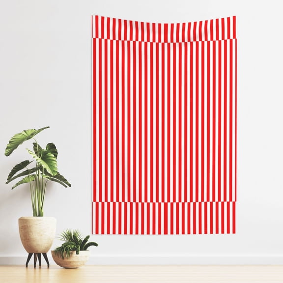 Red White Vertical Stripe Patterntapestry For Bedroom Aesthetic Tapestry Wall Hanging Backdrop Room Decor (40'' X 60'')