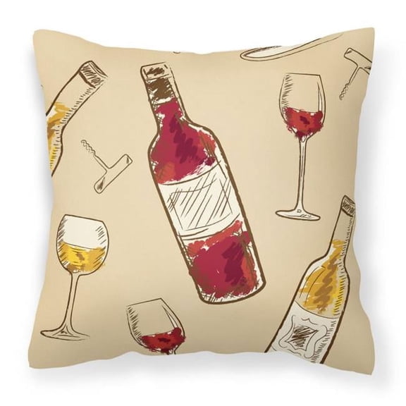 Red & White Wine Fabric Decorative Pillow - 18 x 3 x 18 in.