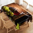 thumbnail image 1 of Red White Wine Rectangle Tablecloth Retro Fruit Grapes Wooden Board Table Cloth for Kitchen Dining Tablecloths Table Cover Decor for Party Patio 60 x 84 Inch, 1 of 7
