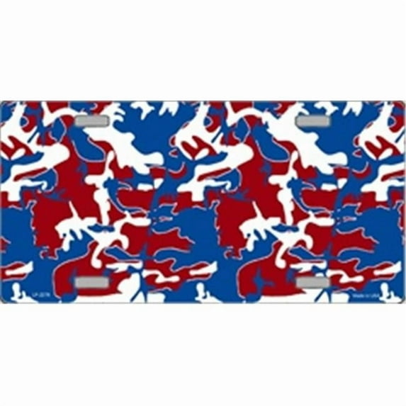 Red White and Blue Camo Camoflage Flat Automotive License Plates Blanks for Customizing