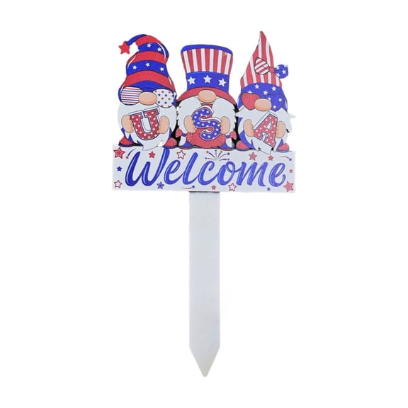 Red White and Blue Decorations Patriotic Ground Decorations Board Sign For Independence Day Garden Yard Outdoor Decoration