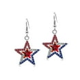 thumbnail image 1 of Red White and Blue Earrings Women - Flag Earrings - Patriotic Earrings Women (Red Stones Earrings), 1 of 8