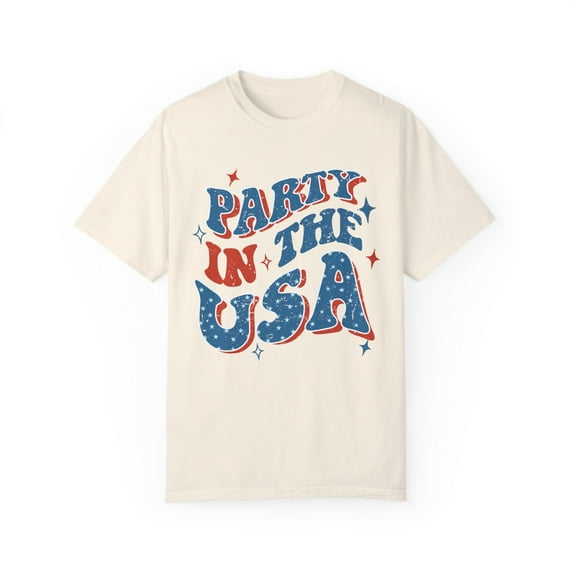 Red White and Blue Party In The USA Comfort Colors Unisex Tee
