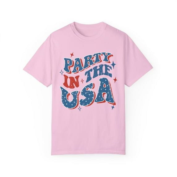 Red White and Blue Party In The USA Comfort Colors Unisex Tee