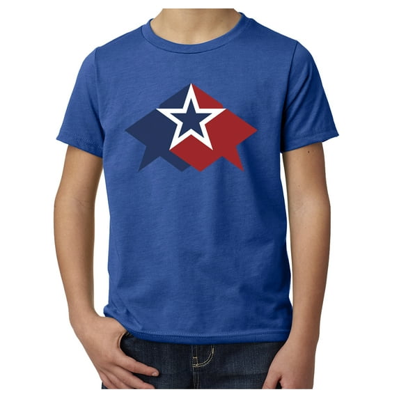 Red, White and Blue Star, Kid's USA T-shirts, 4th of July T-shirts - Royal MH200YPATRIOT S17 S
