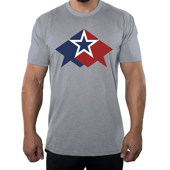 Red, White and Blue Star, Men's USA T-shirts, 4th of July T-shirts - Heather Grey MH200PATRIOT S17 2XL