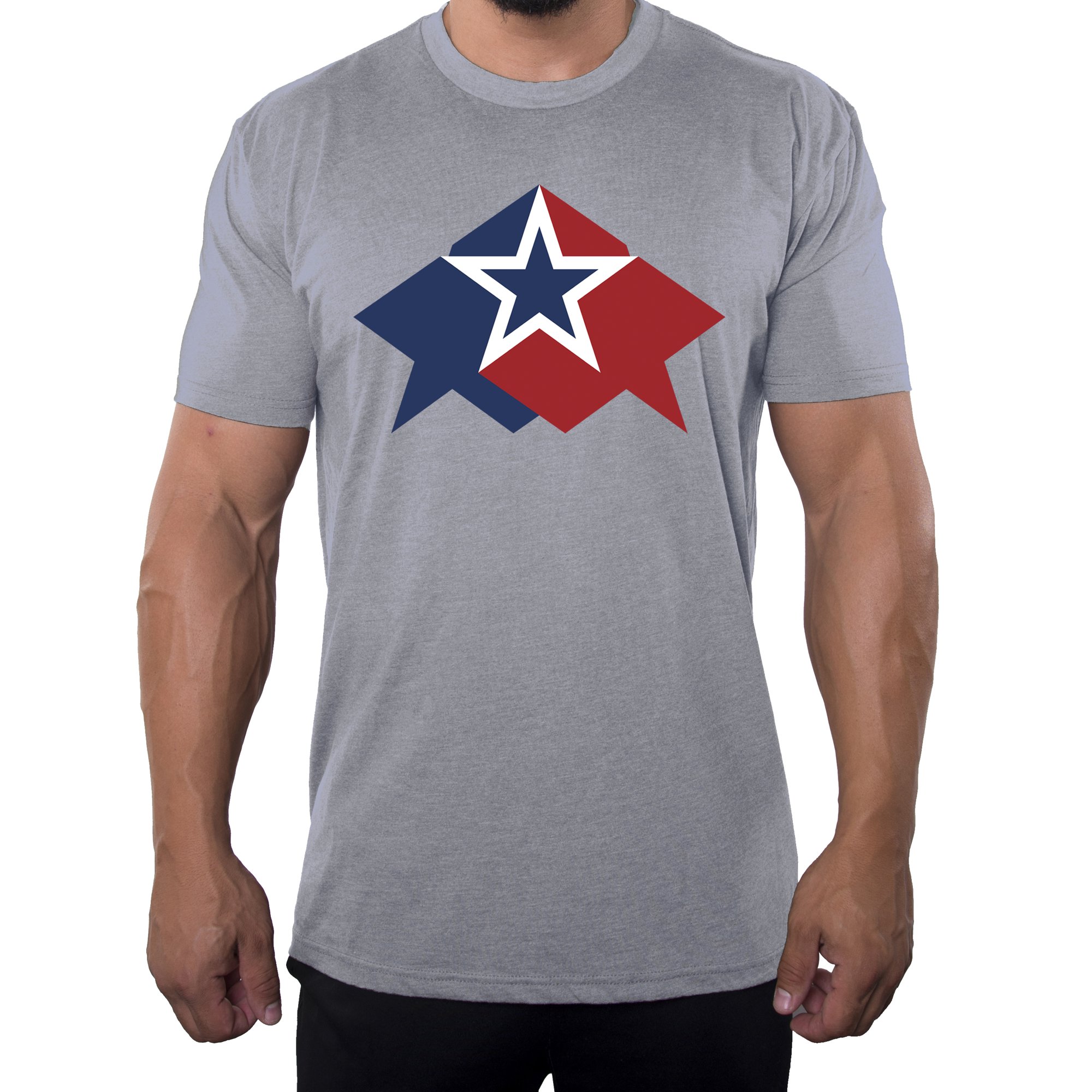 Red, White and Blue Star, Men's USA T-shirts, 4th of July T-shirts - Black  MH200PATRIOT S17 S 