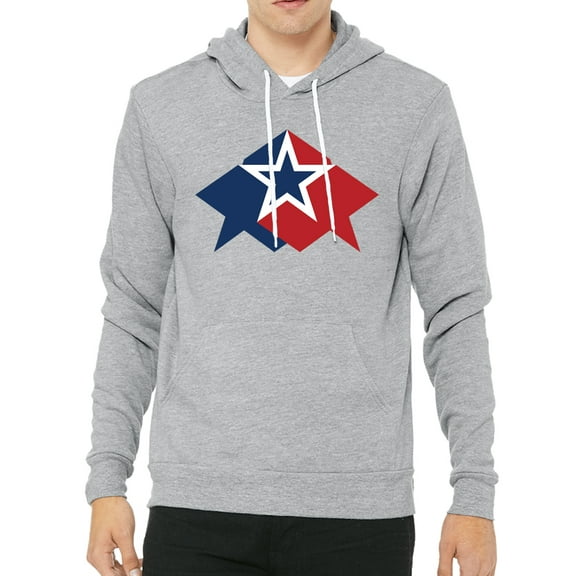 Red, White and Blue Star Unisex hoodie, USA Sweatshirts, Patriotic hoodie - Heather Grey MH200HOODPATRIOT S17 2XL