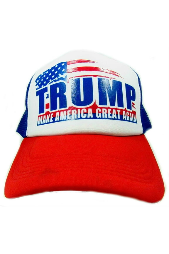 Red, White, and Blue "Trump Make America Great Again" Breathable Fabric Cap