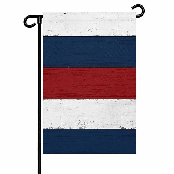 Red White and Blue Wood Txtured Garden Flags for Outside Farmhouse Barn Wood Double Sided Yard Flags Outdoor House Decoration, Small 12X18 Inch,