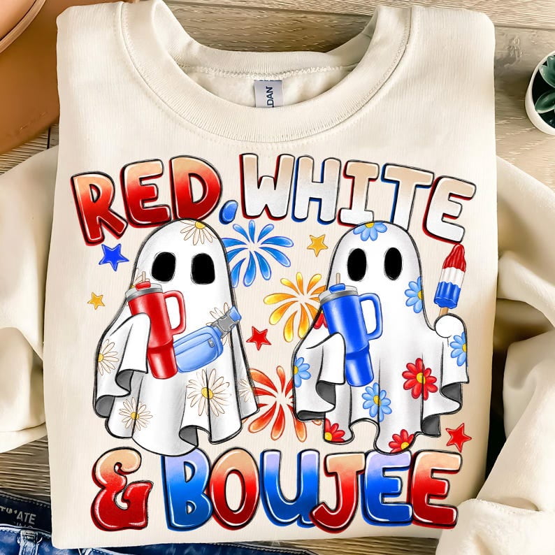 LORSU Women's Red White And Boujee Tank Top - 4th Of July American Flag Distressed Print Patriotic Sleeveless Tee