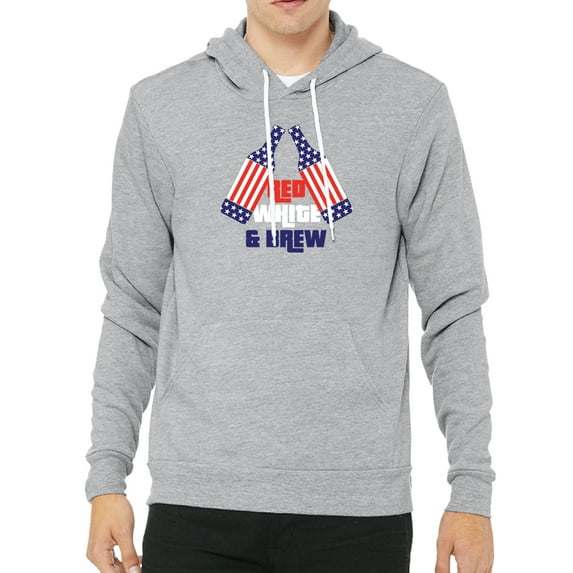 Red White and Brew 4th of July Hoodies, Unisex Patriotic Hoodies - Heather Grey MH200HOODPATRIOT S8 XS