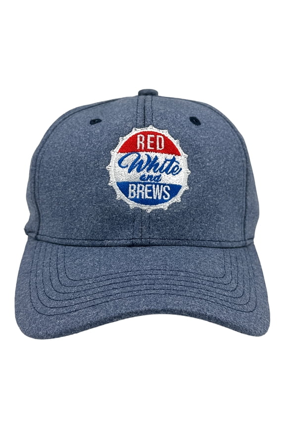 Red White and Brews Hat Funny Vintage USA Beer Novelty Cap