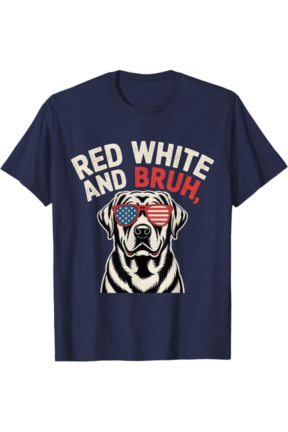 Red White and Bru.h Labrador Retriever Boys Patriotic Teens T-Shirt