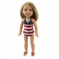 thumbnail image 1 of Red, White, and Cute Bathing Suit made for 14 inch dolls, 1 of 2
