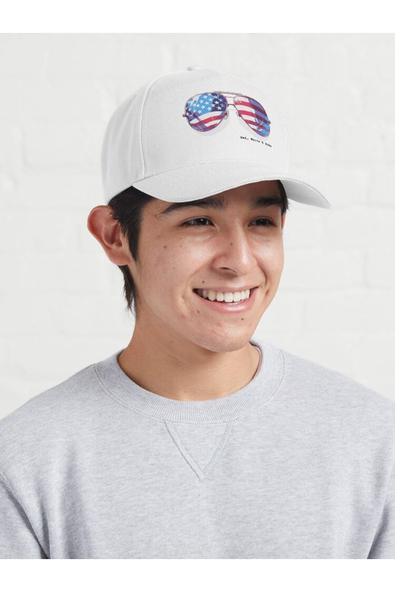 Red White and Dude Baseball Cap, Casual American Color Statement Design, Classic Hat