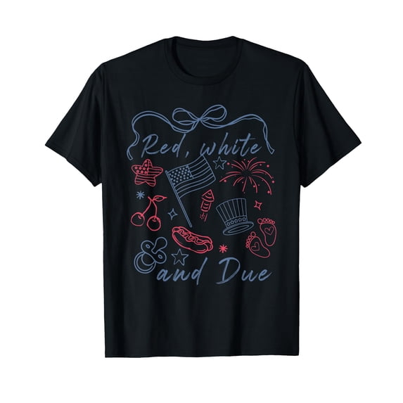 Red White and Due Funny 14th of July Design T-Shirt