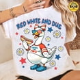 thumbnail image 1 of Red White and Due Tshirt, Funny Pregnant Goose 4th of July Tshirt, Patriotic Mama Goose Tshirt, New Mom Tshirt, Retro Hotdog USA Shirt, 1 of 5