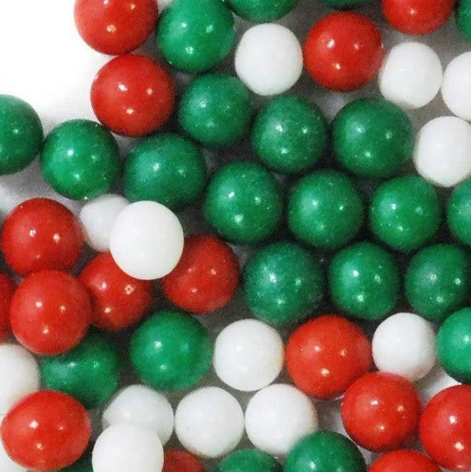 Red, White and Green Christmas Large Pearl Dragee Mix Confetti
